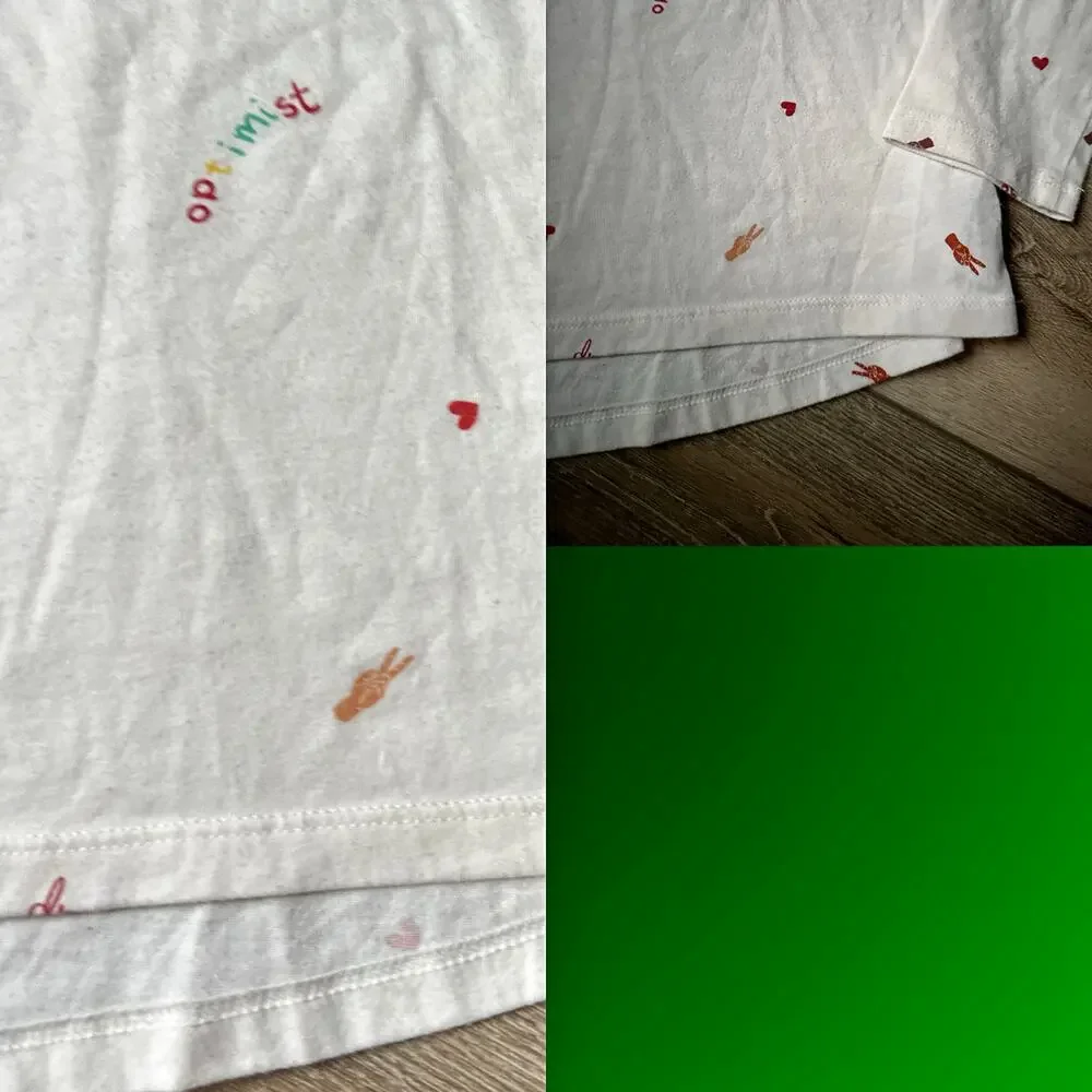 Old Navy Girls White Long Sleeve Graphic Tee - Size L (10)